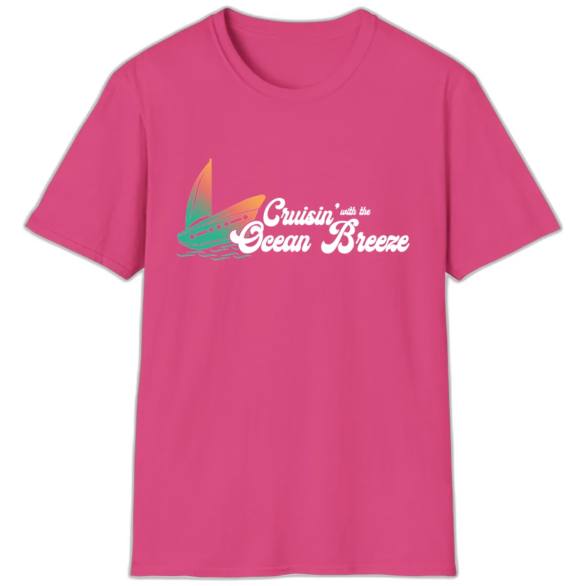 Cruisin' With The Ocean Breeze T-Shirt in Heliconia