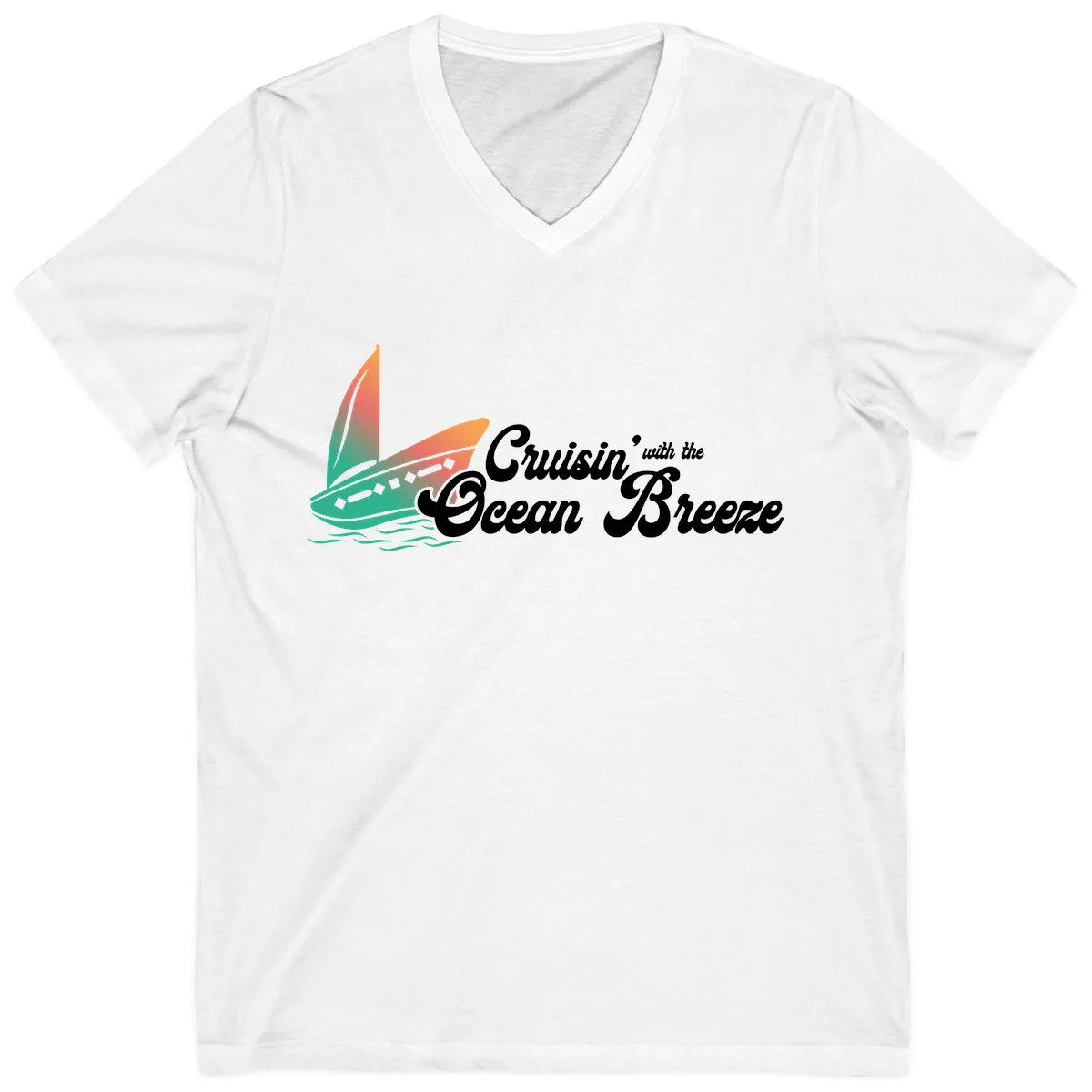Cruisin' With The Ocean Breeze V-Neck in White