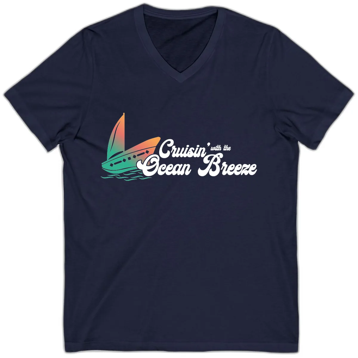 Cruisin' With The Ocean Breeze V-Neck in Navy