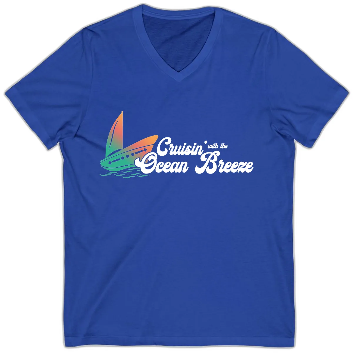 Cruisin' With The Ocean Breeze V-Neck in True Royal