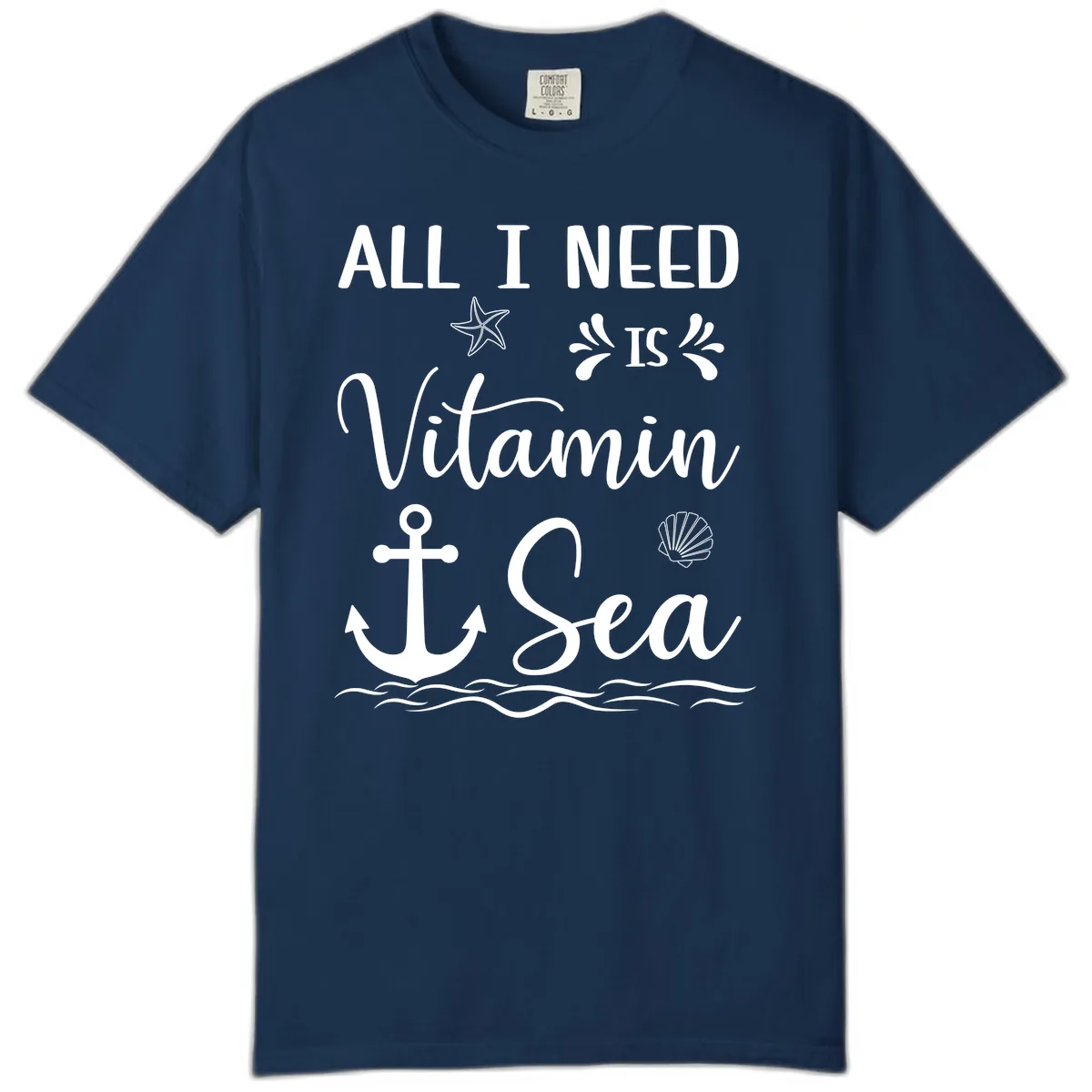 All I Need Is Vitamin Sea Comfort Color in Navy