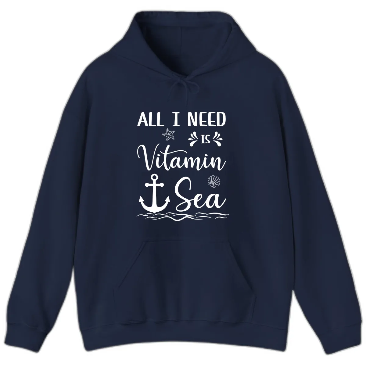 All I Need Is Vitamin Sea Hoodie in Navy