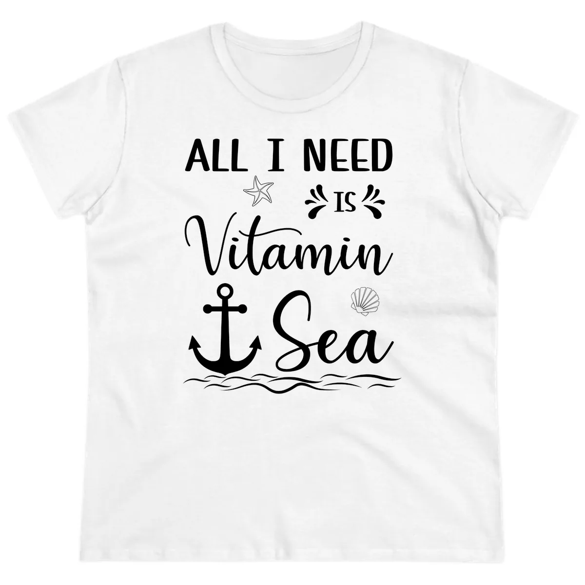 All I Need Is Vitamin Sea Ladies Tee in White