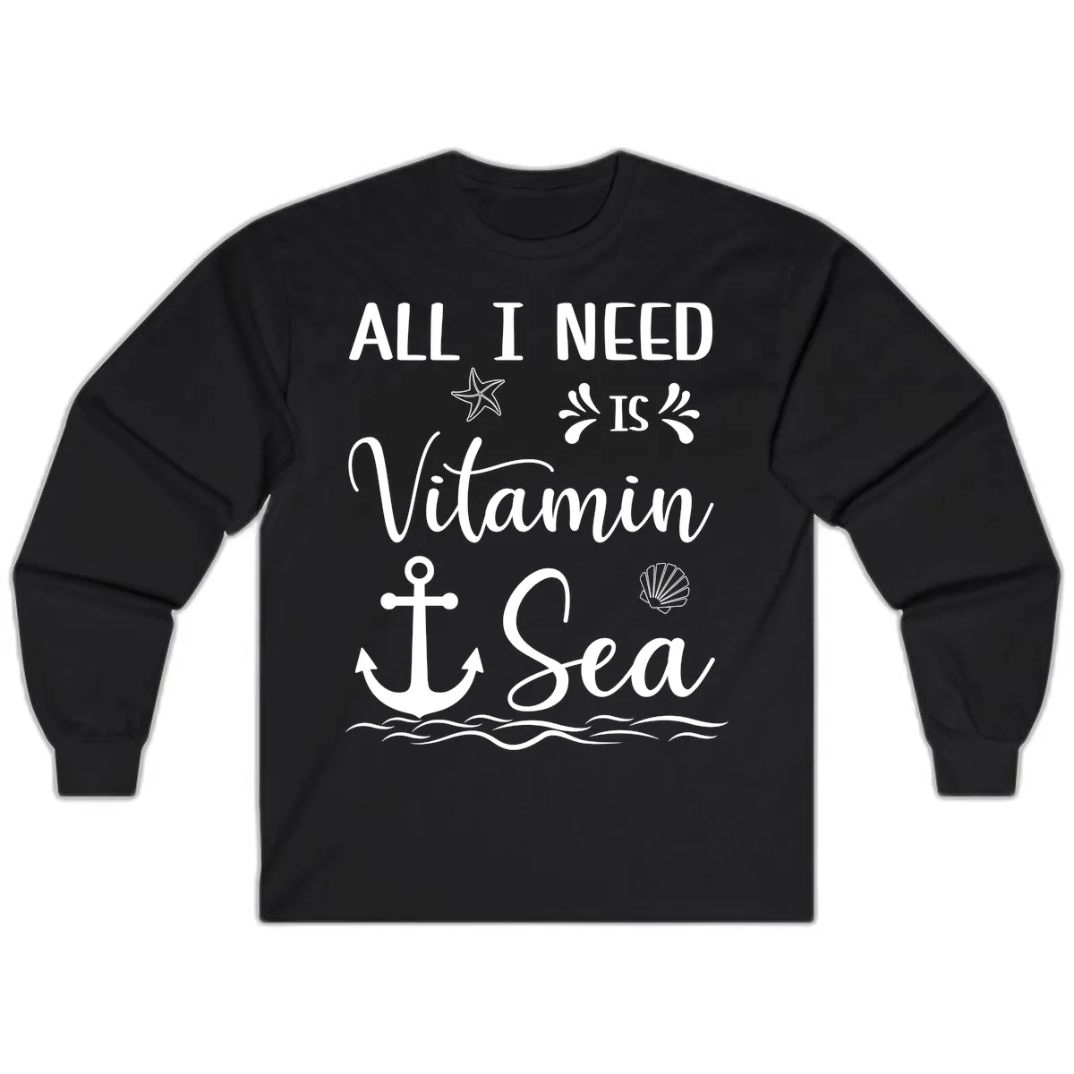 All I Need Is Vitamin Sea Long Sleeve in Black