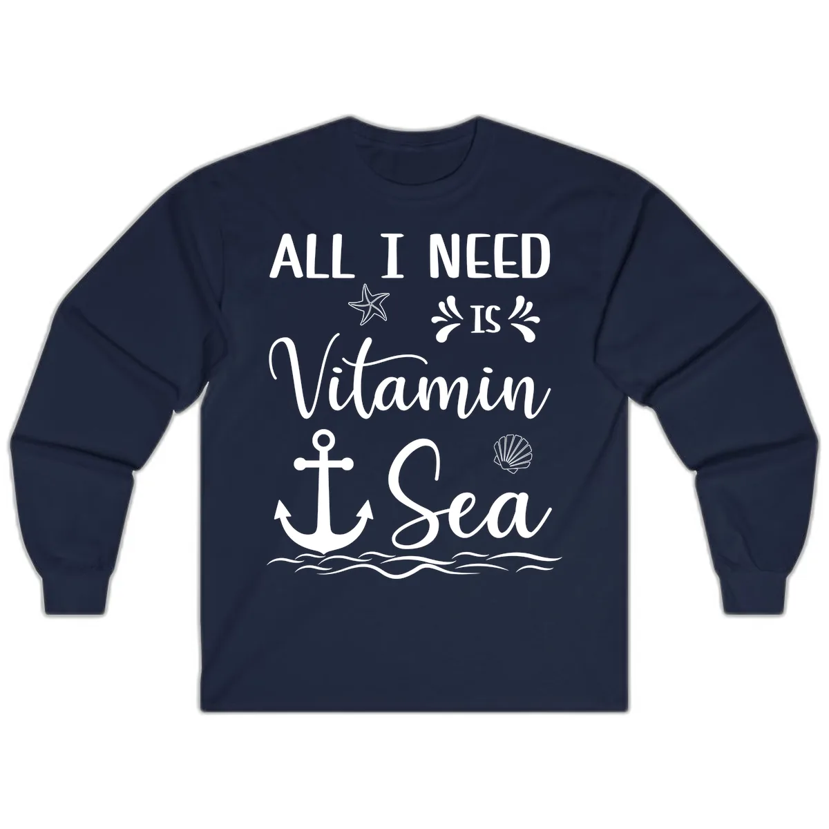 All I Need Is Vitamin Sea Long Sleeve in Navy
