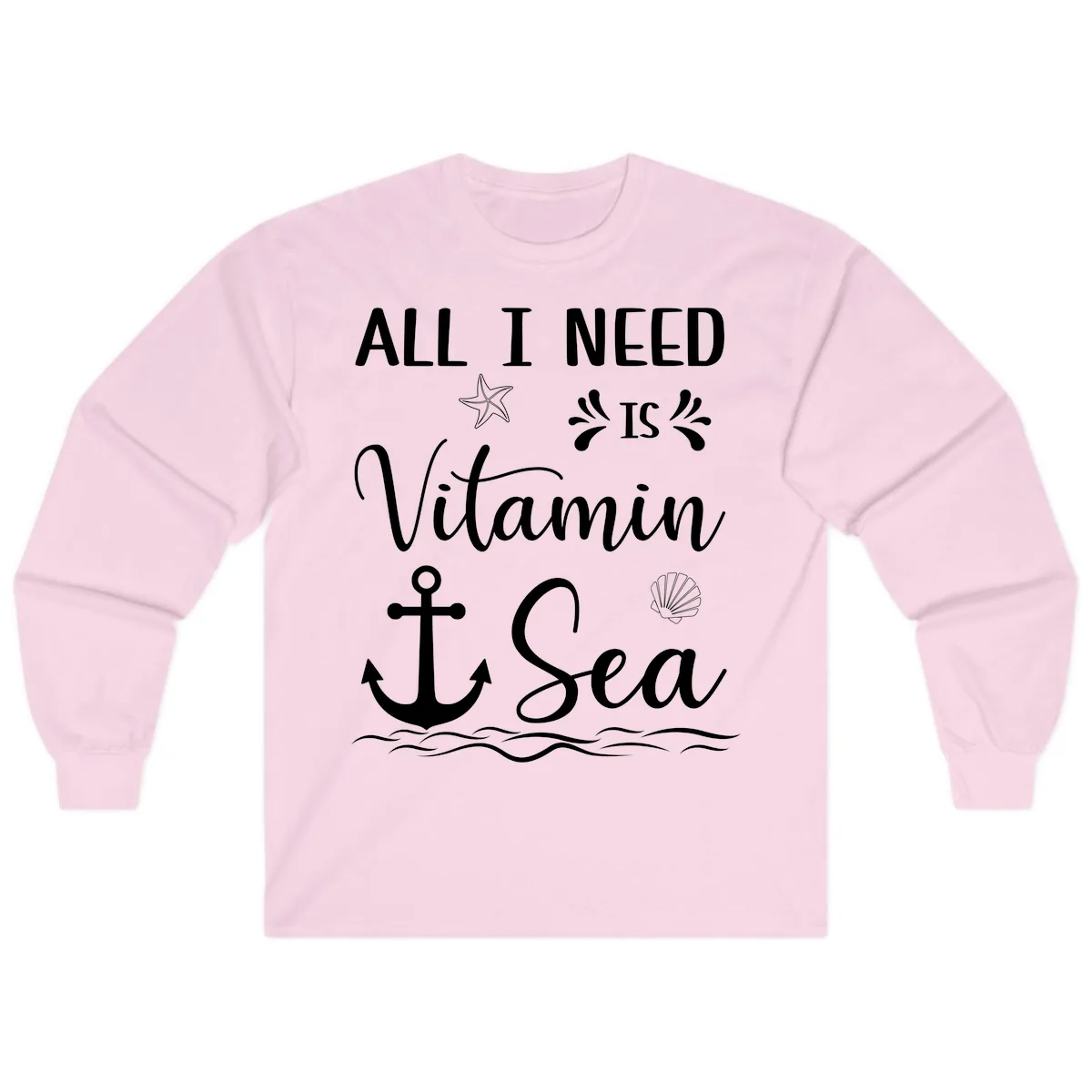 All I Need Is Vitamin Sea Long Sleeve in Light Pink