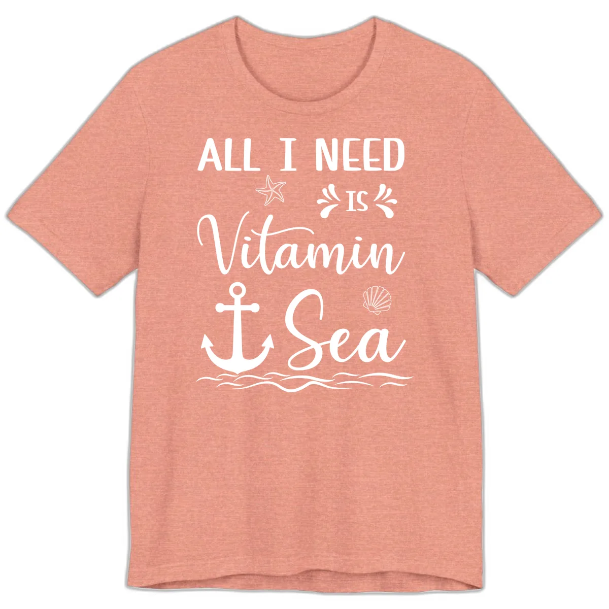 All I Need Is Vitamin Sea Premium T-Shirt in Heather Sunset