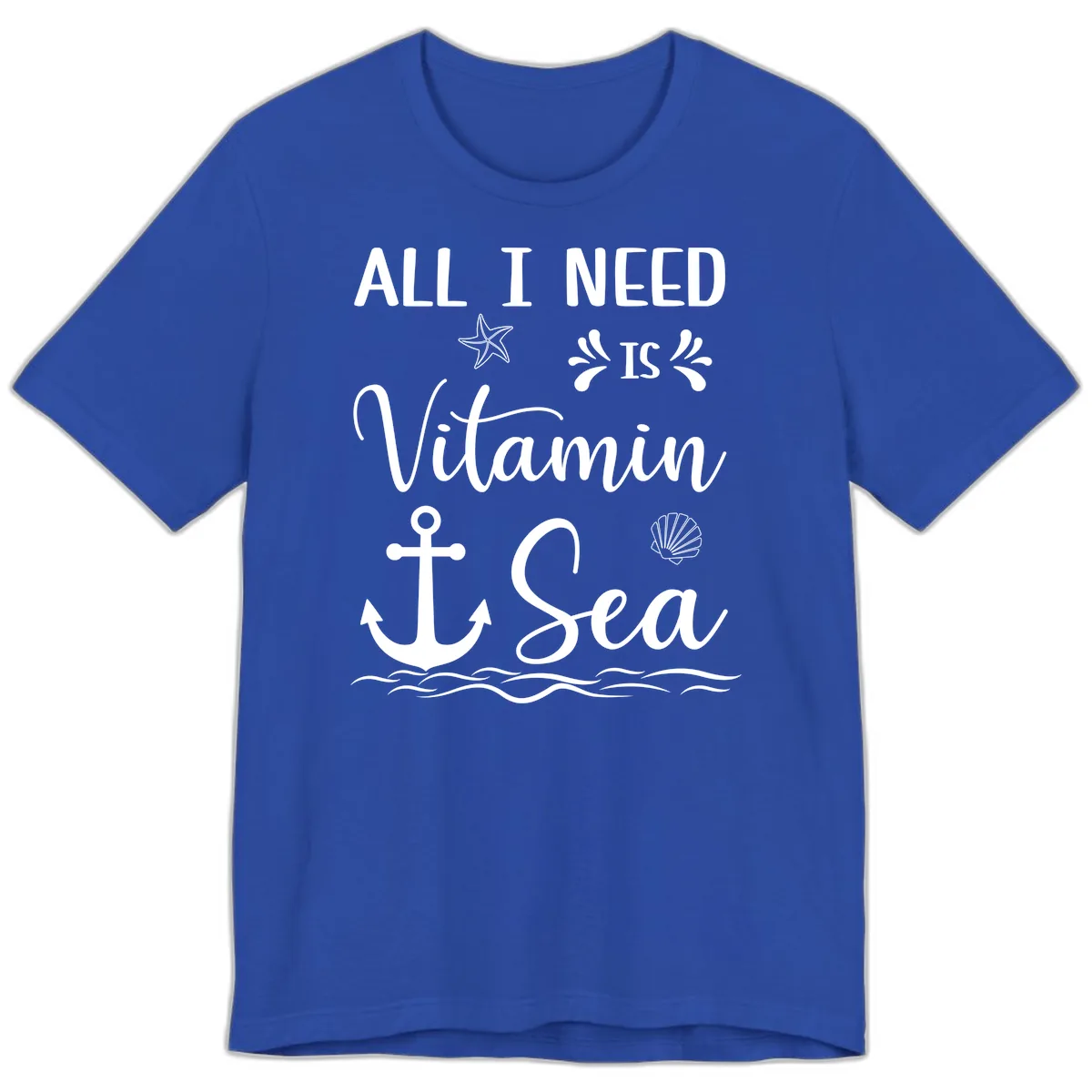 All I Need Is Vitamin Sea Premium T-Shirt in True Royal