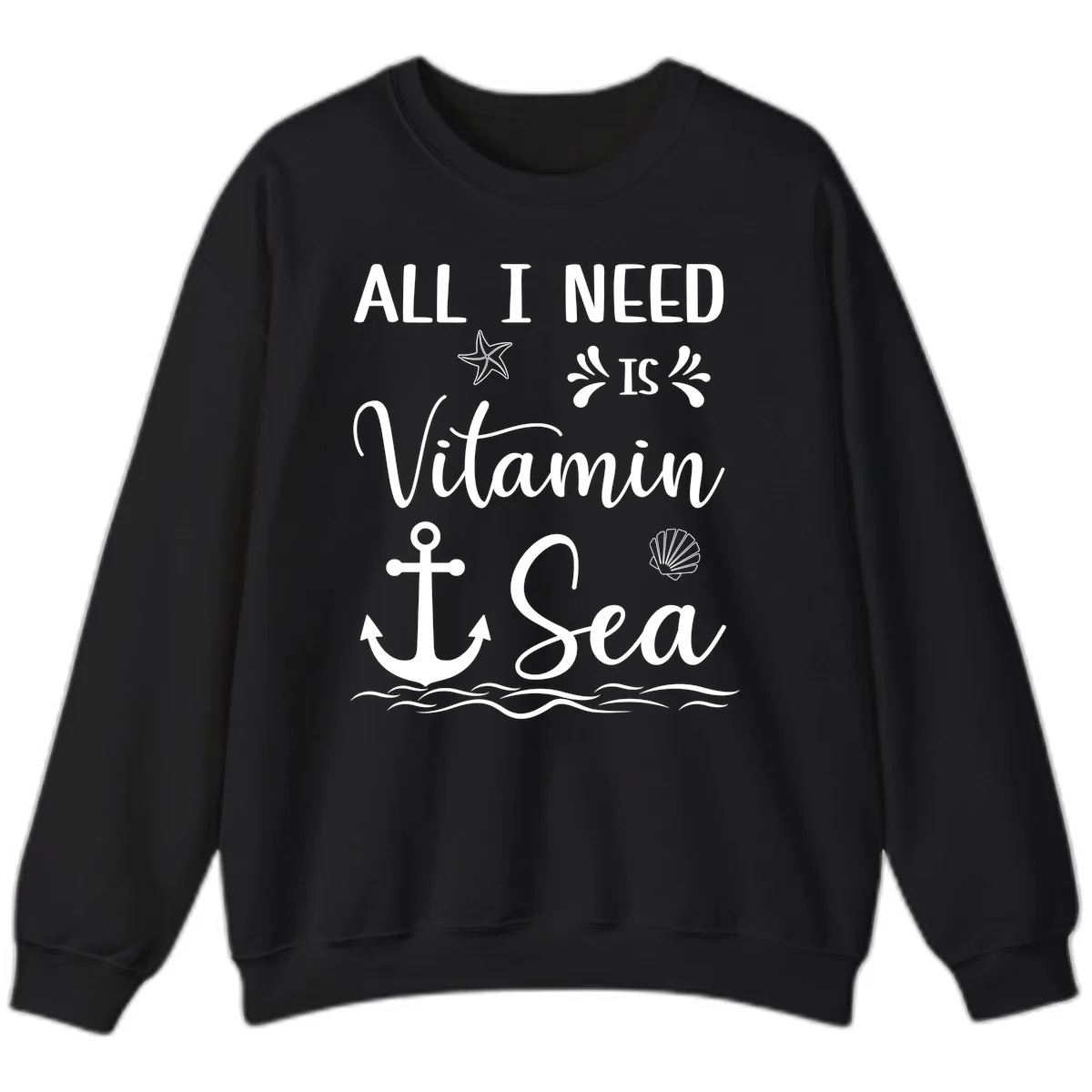 All I Need Is Vitamin Sea Sweatshirt in Black