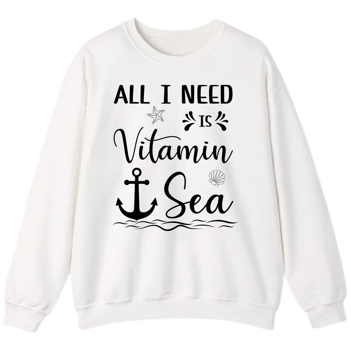 All I Need Is Vitamin Sea Sweatshirt in White