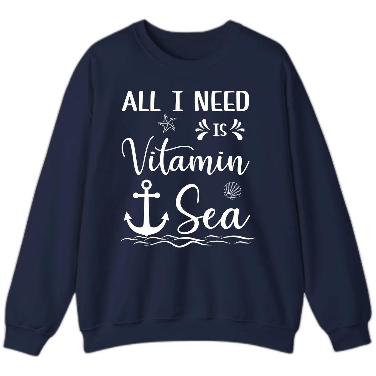 All I Need Is Vitamin Sea Sweatshirt in Navy