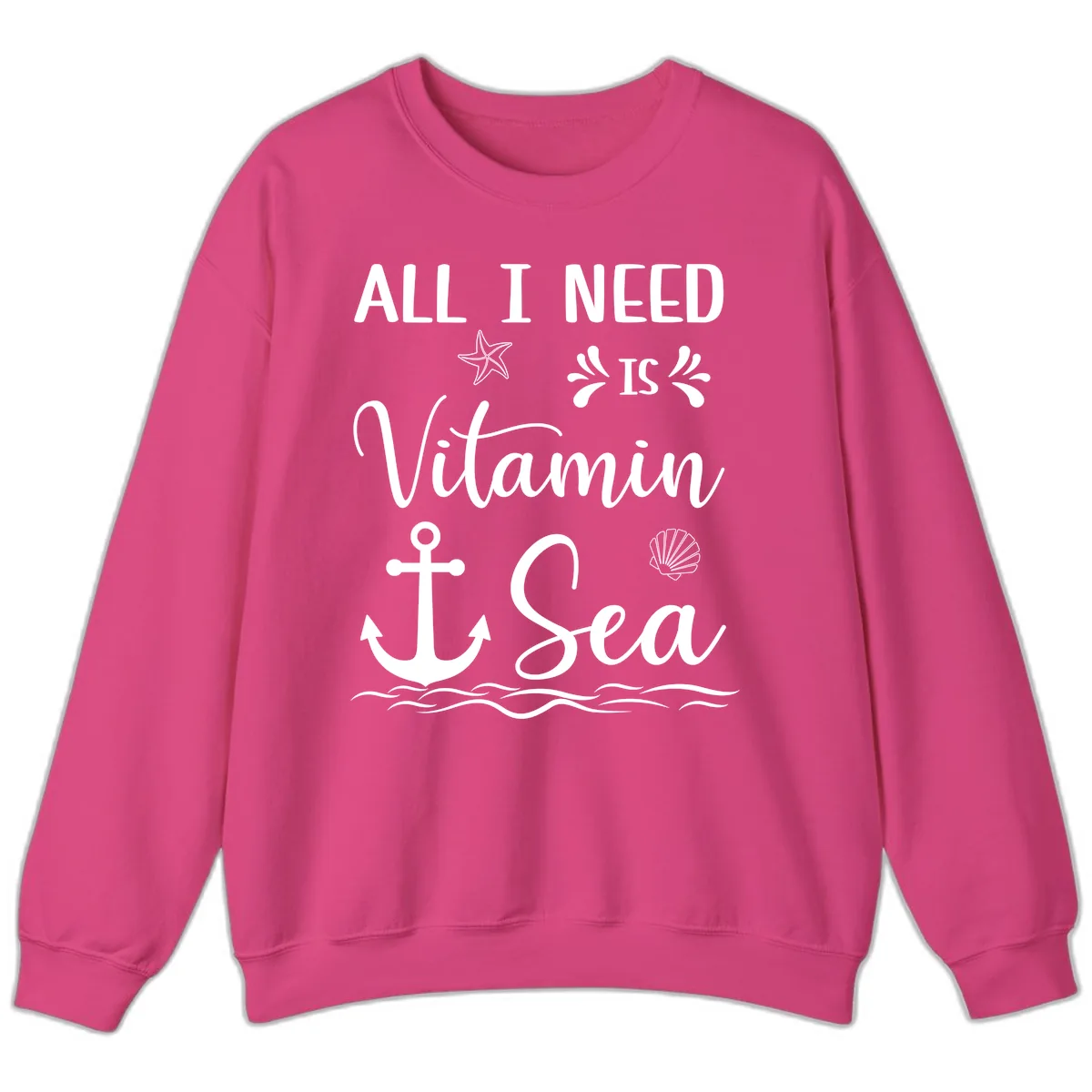 All I Need Is Vitamin Sea Sweatshirt in Heliconia