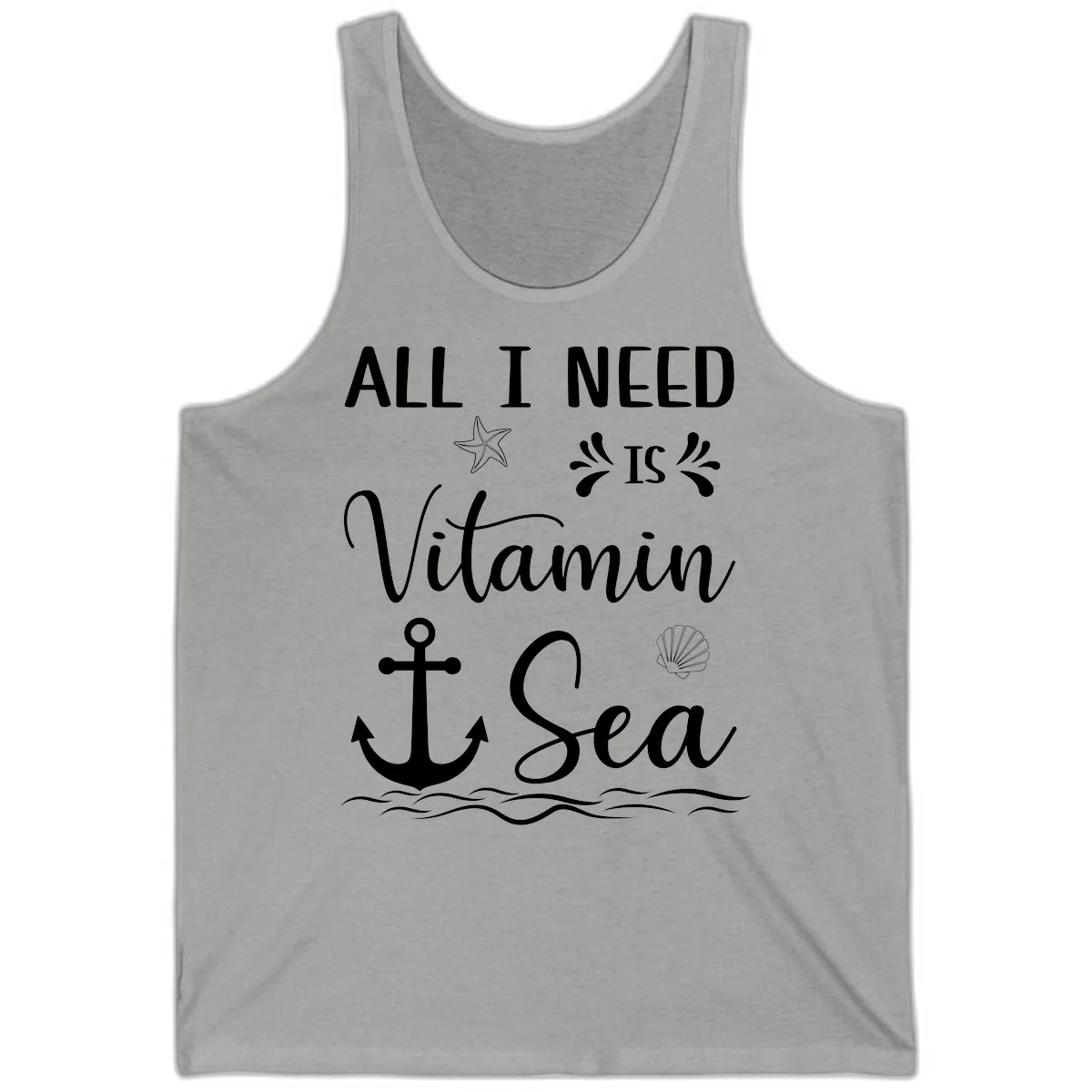 All I Need Is Vitamin Sea Tank in Athletic Heather