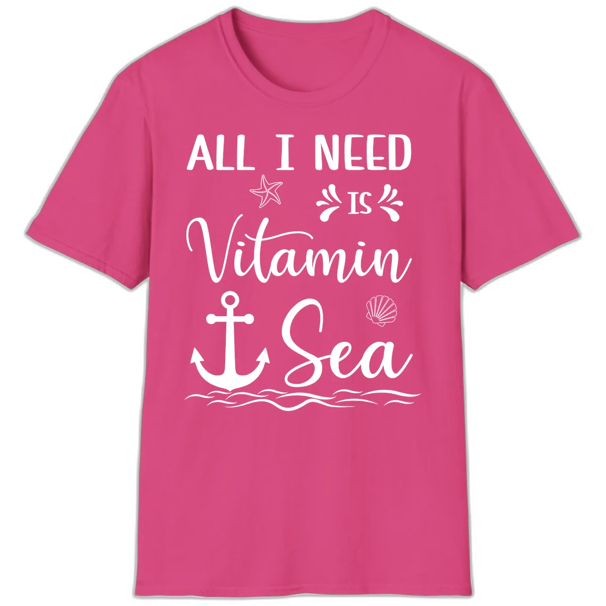 All I Need Is Vitamin Sea T-Shirt in Heliconia