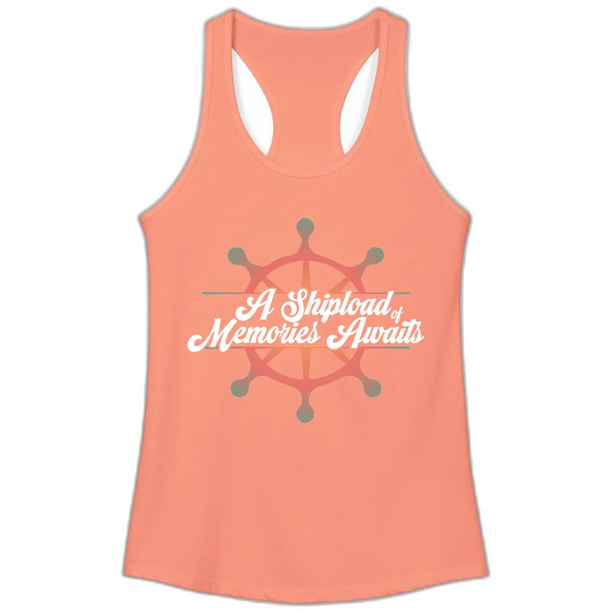 A Shipload Of Memories Awaits Ladies Tank in Solid Light Orange