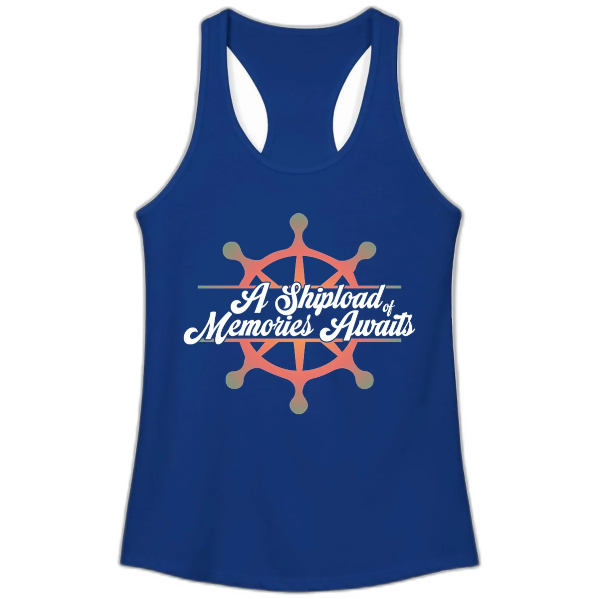 A Shipload Of Memories Awaits Ladies Tank in Solid Royal