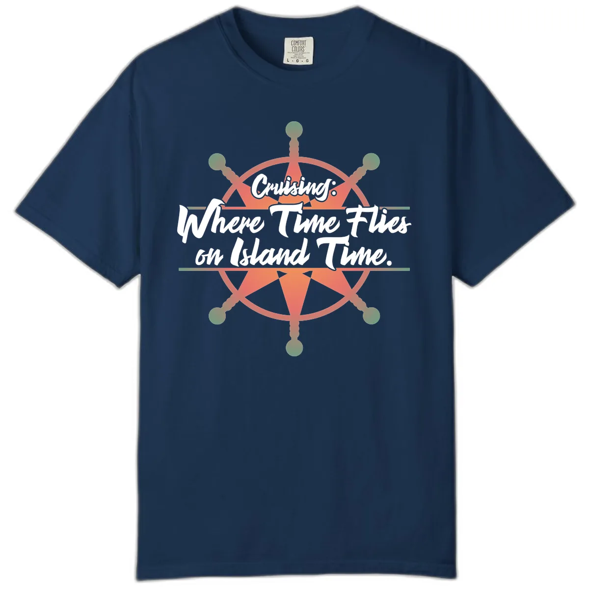 Cruising: Where Time Flies on Island Time Comfort Color in Navy
