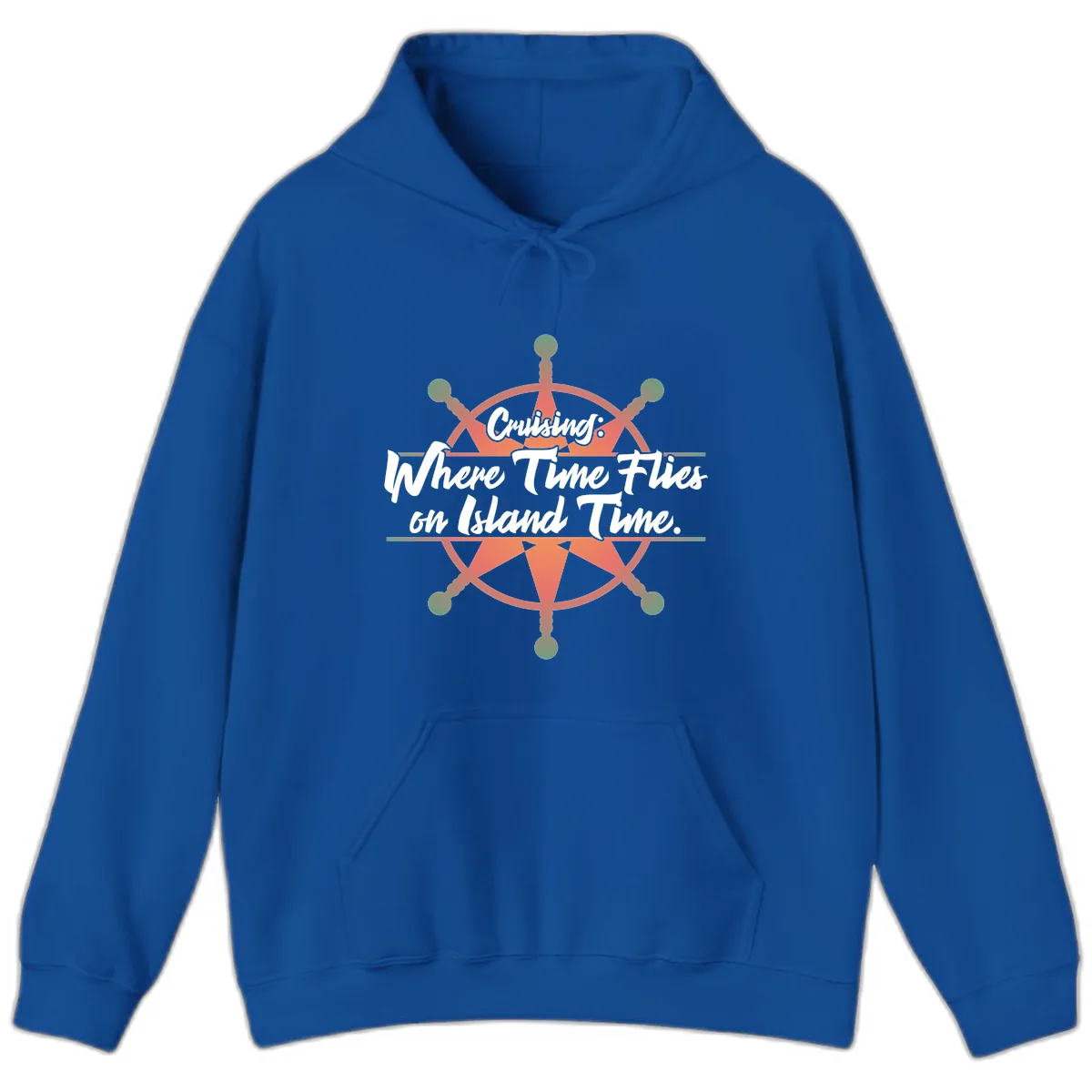 Cruising: Where Time Flies on Island Time Hoodie in Royal