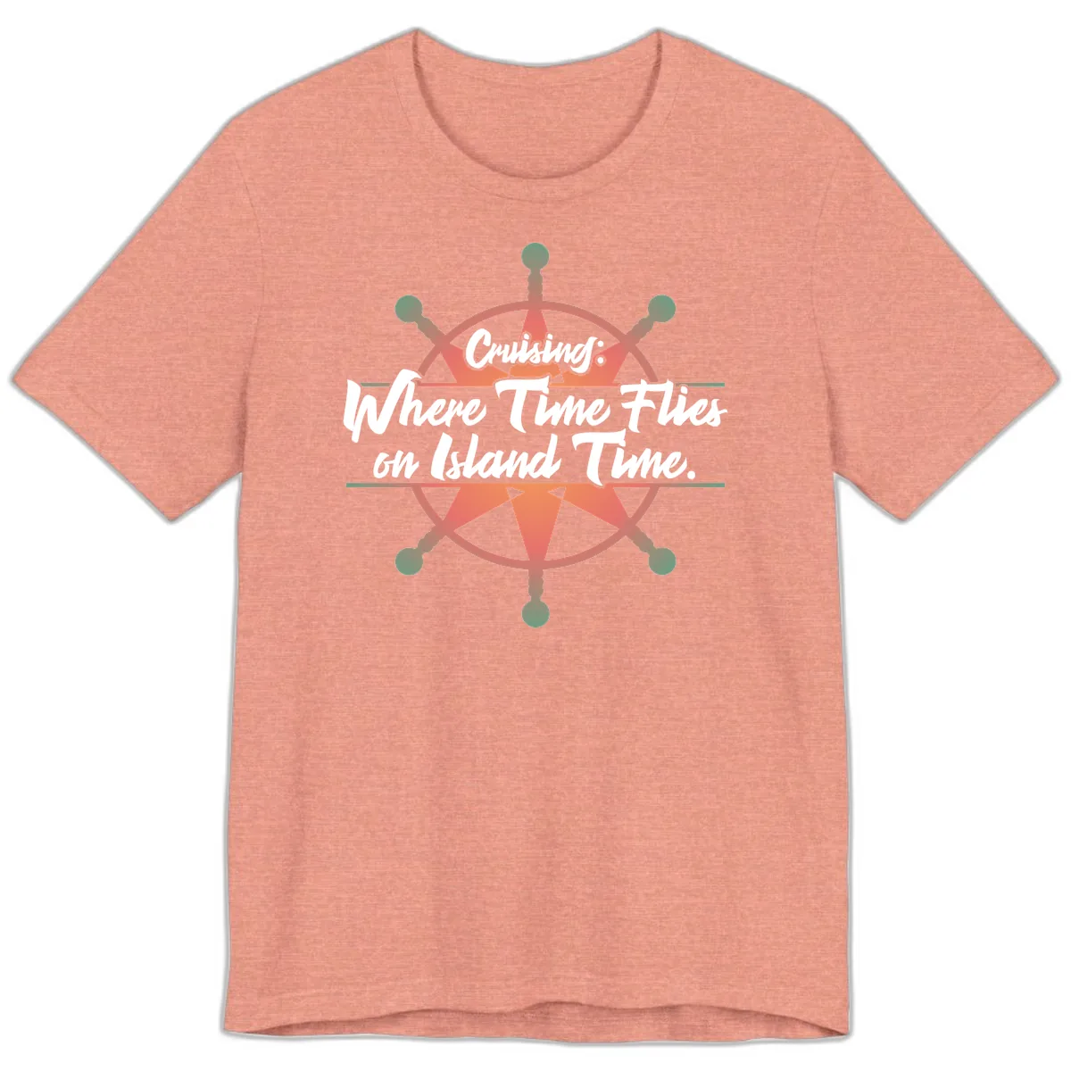 Cruising: Where Time Flies on Island Time Premium T-Shirt in Heather Sunset