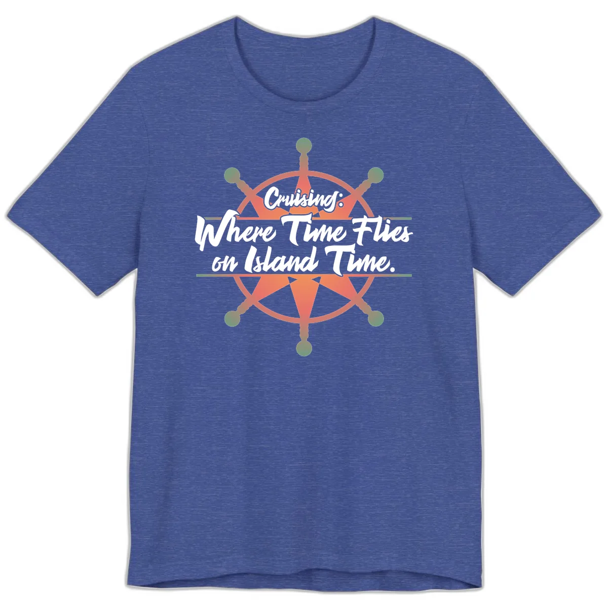 Cruising: Where Time Flies on Island Time Premium T-Shirt in Heather True Royal