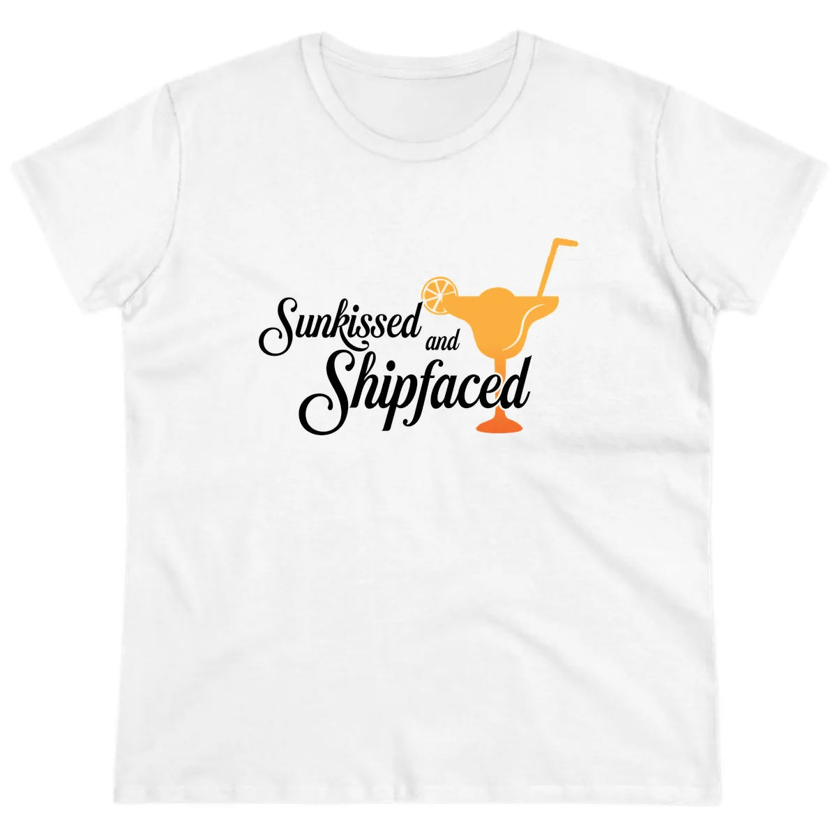 Sunkissed And Shipfaced Ladies Tee in White