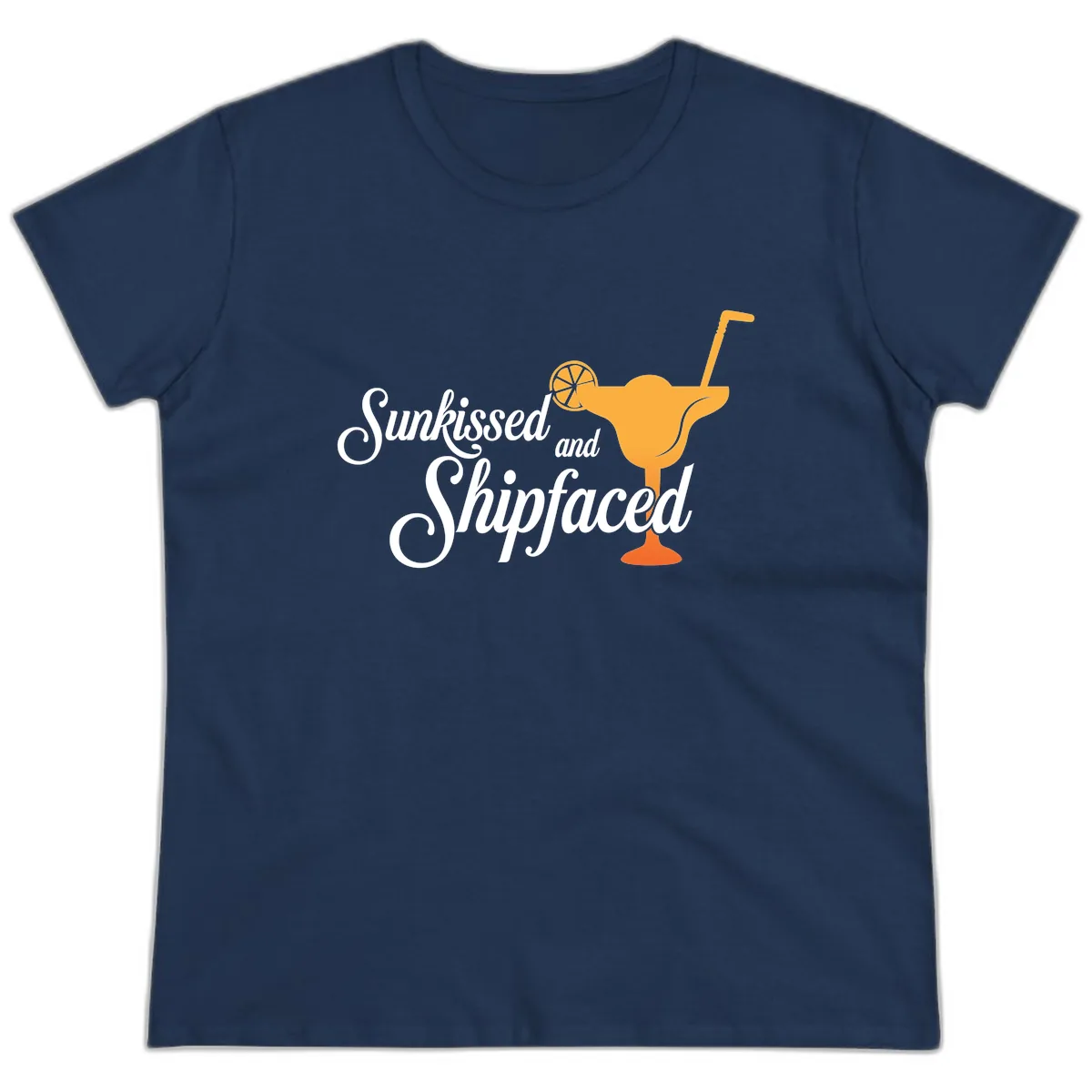 Sunkissed And Shipfaced Ladies Tee in Navy