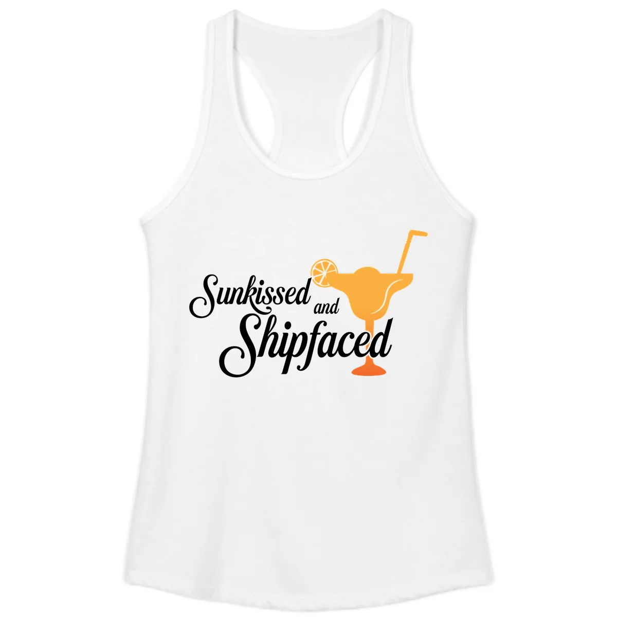 Sunkissed And Shipfaced Ladies Tank in White