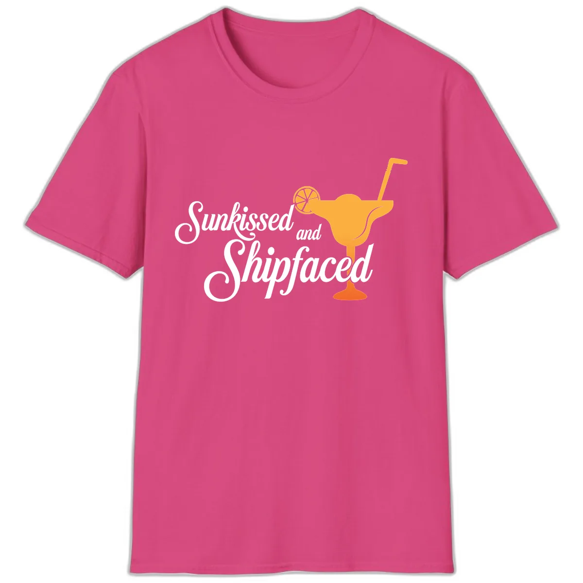 Sunkissed And Shipfaced T-Shirt in Heliconia