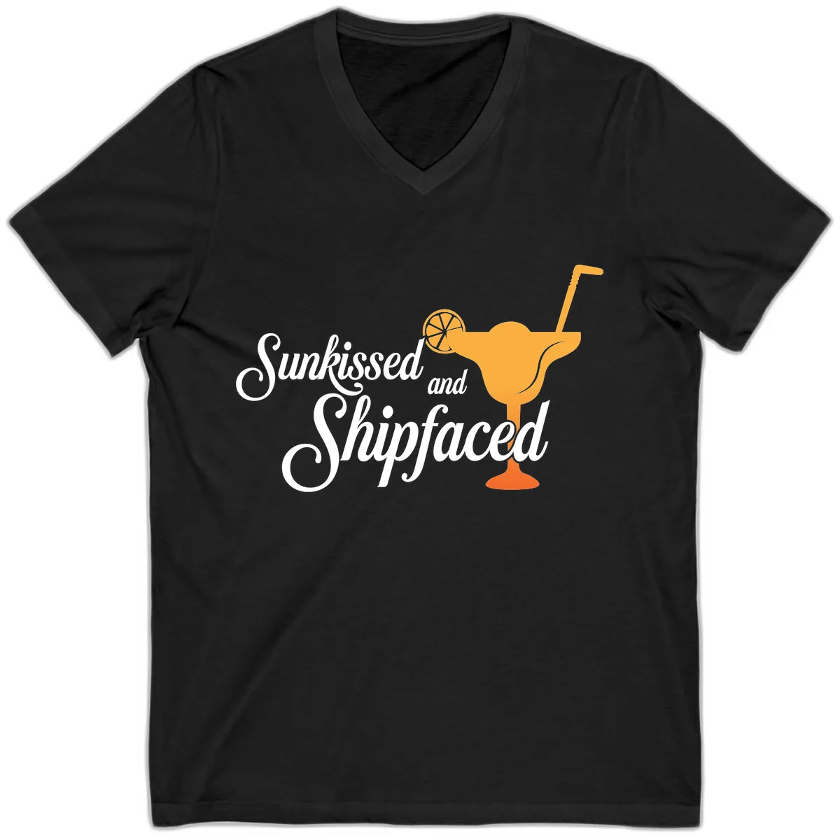 Sunkissed And Shipfaced V-Neck in Black