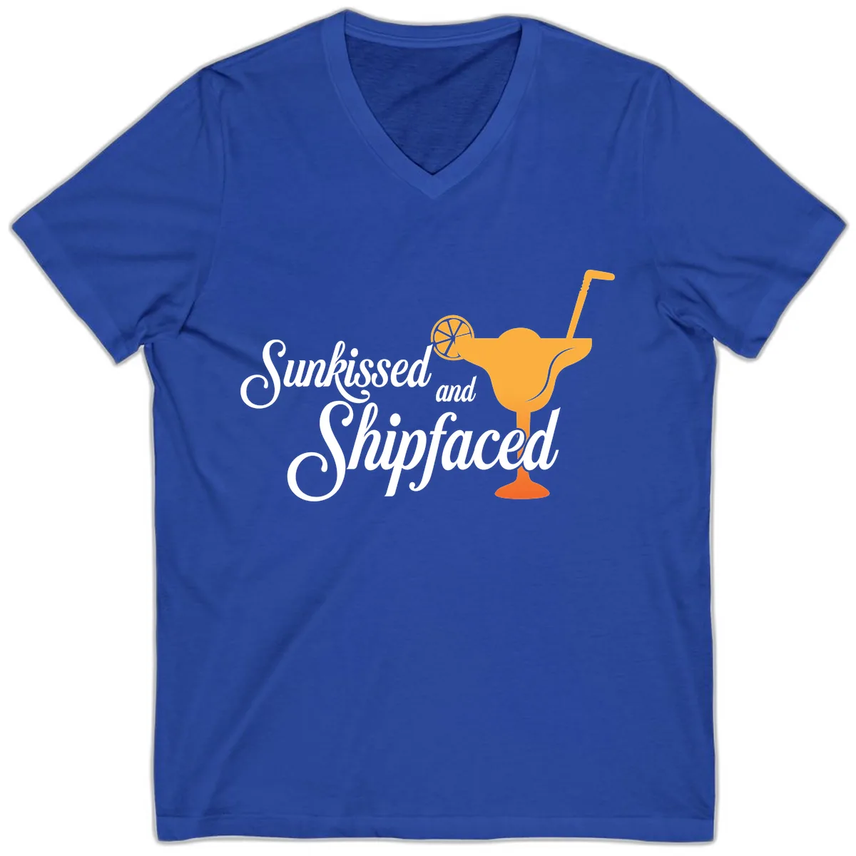 Sunkissed And Shipfaced V-Neck in True Royal
