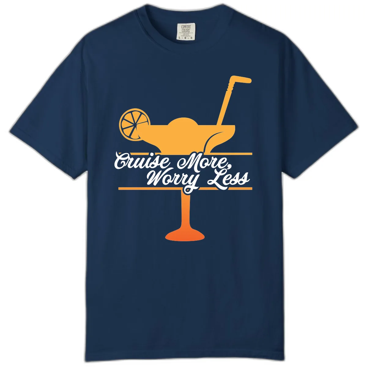 Cruise More, Worry Less Comfort Color in Navy