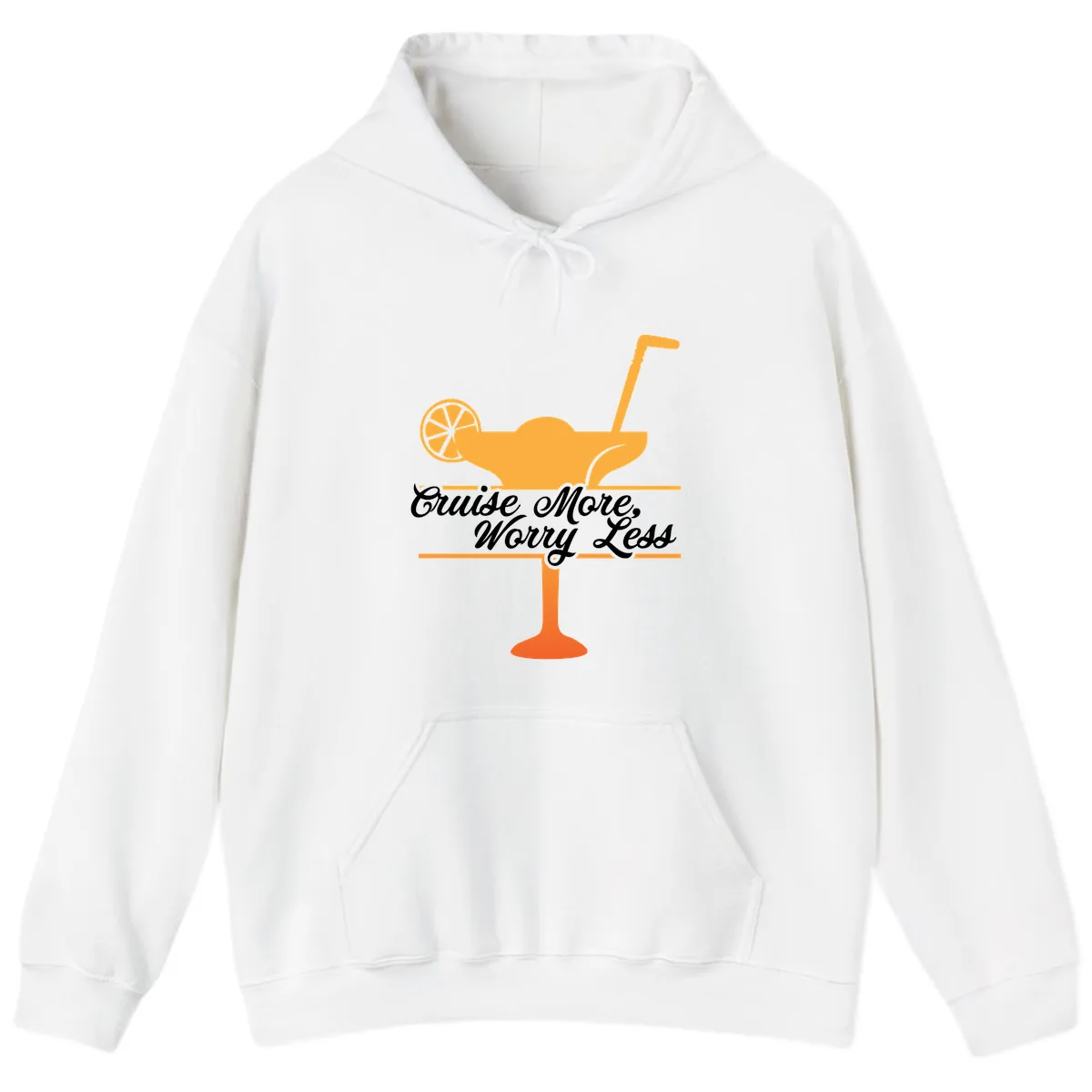 Cruise More, Worry Less Hoodie in White