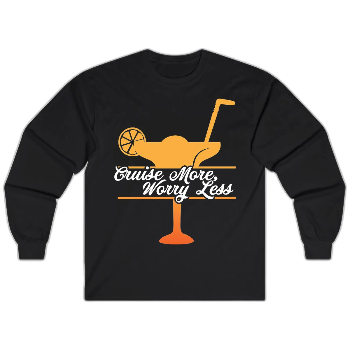 Cruise More, Worry Less Long Sleeve in Black