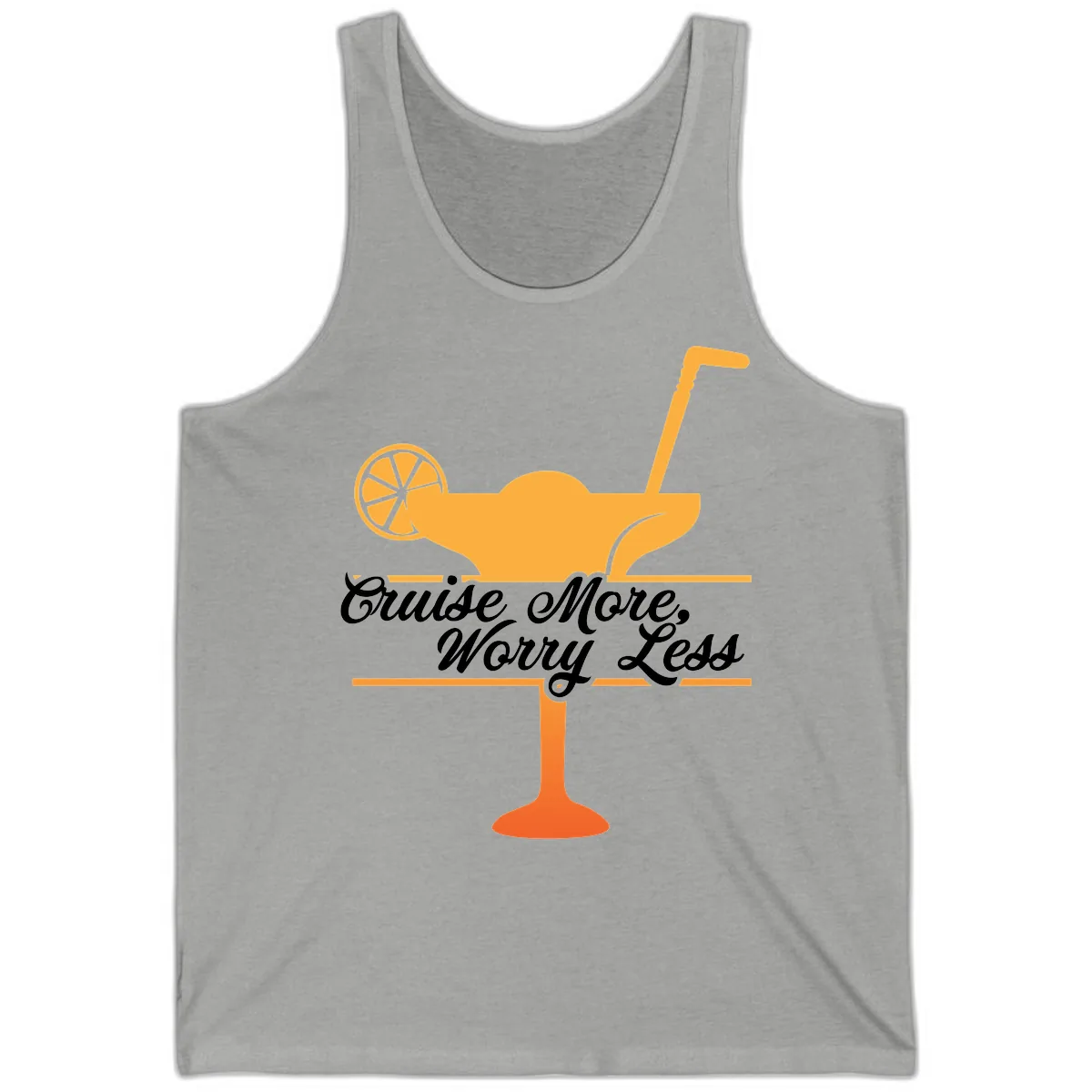 Cruise More, Worry Less Tank in Athletic Heather