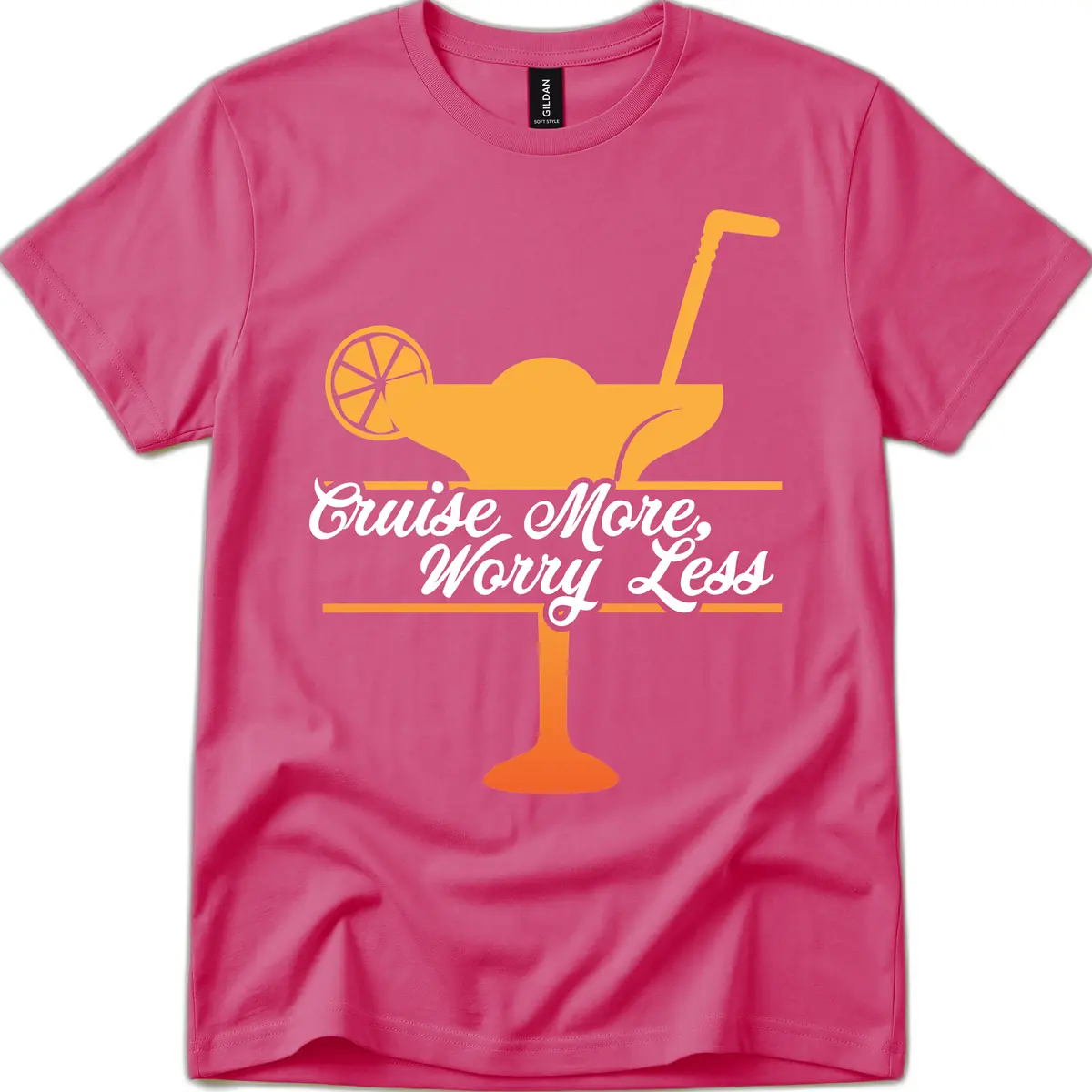 Cruise More, Worry Less T-Shirt in Heliconia