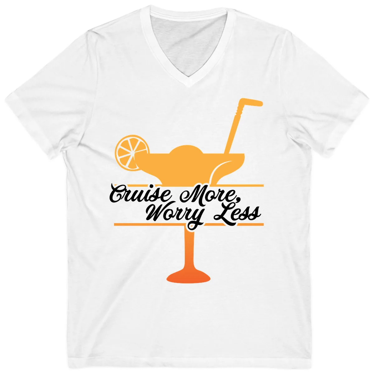 Cruise More, Worry Less V-Neck in White