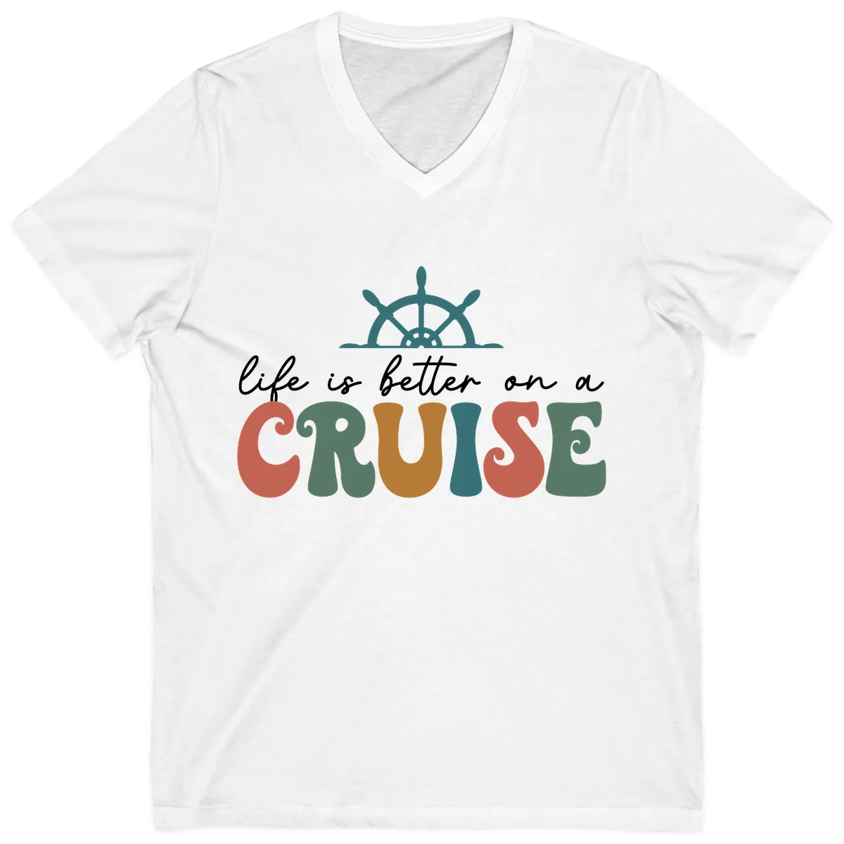 Life Is Better On A Cruise V-Neck in White
