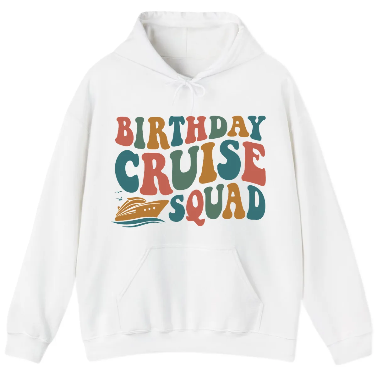 Birthday Cruise Squad Hoodie in White
