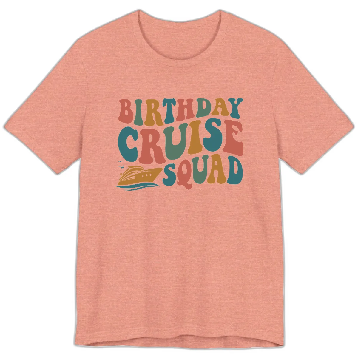 Birthday Cruise Squad Premium T-Shirt in Heather Sunset