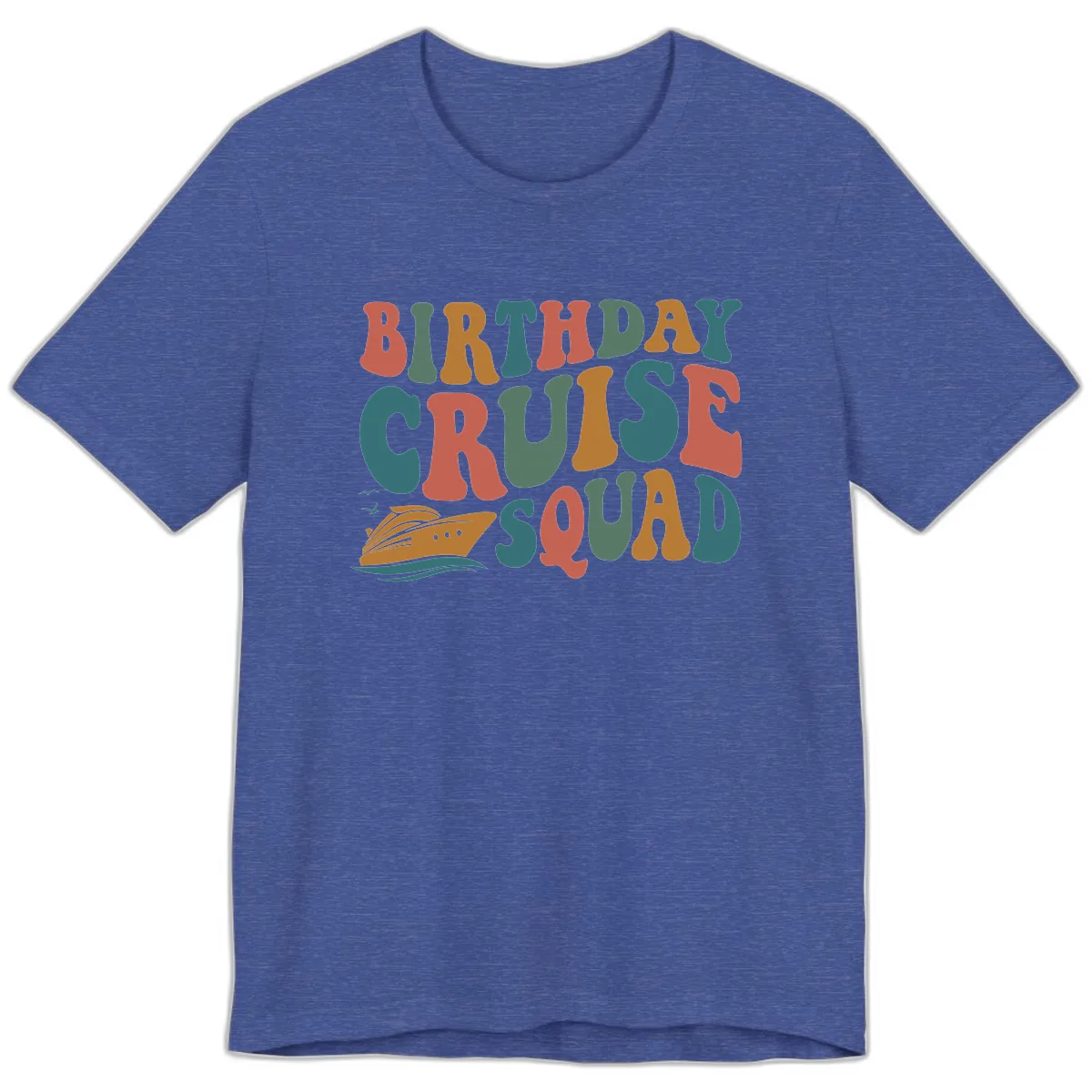 Birthday Cruise Squad Premium T-Shirt in Heather True Royal
