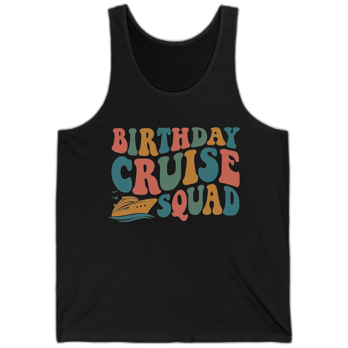 Birthday Cruise Squad Tank in Black