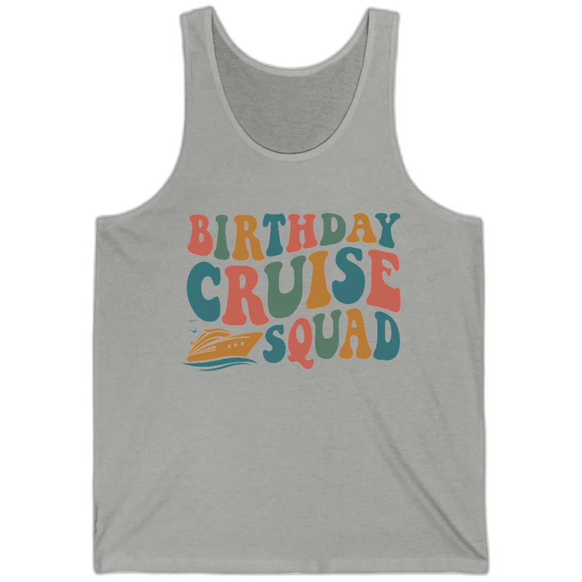 Birthday Cruise Squad Tank in Athletic Heather