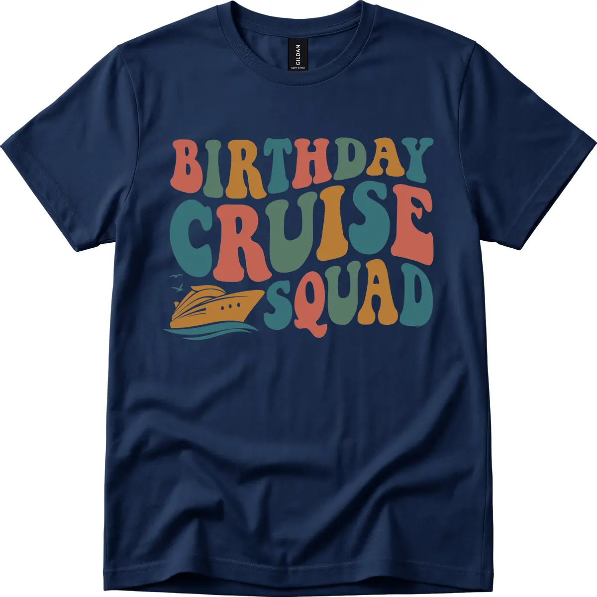 Birthday Cruise Squad T-Shirt in Navy