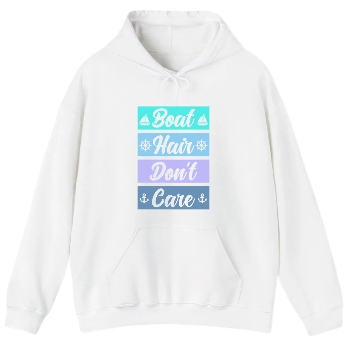 Boat Hair Don't Care Cruise Hoodie in White