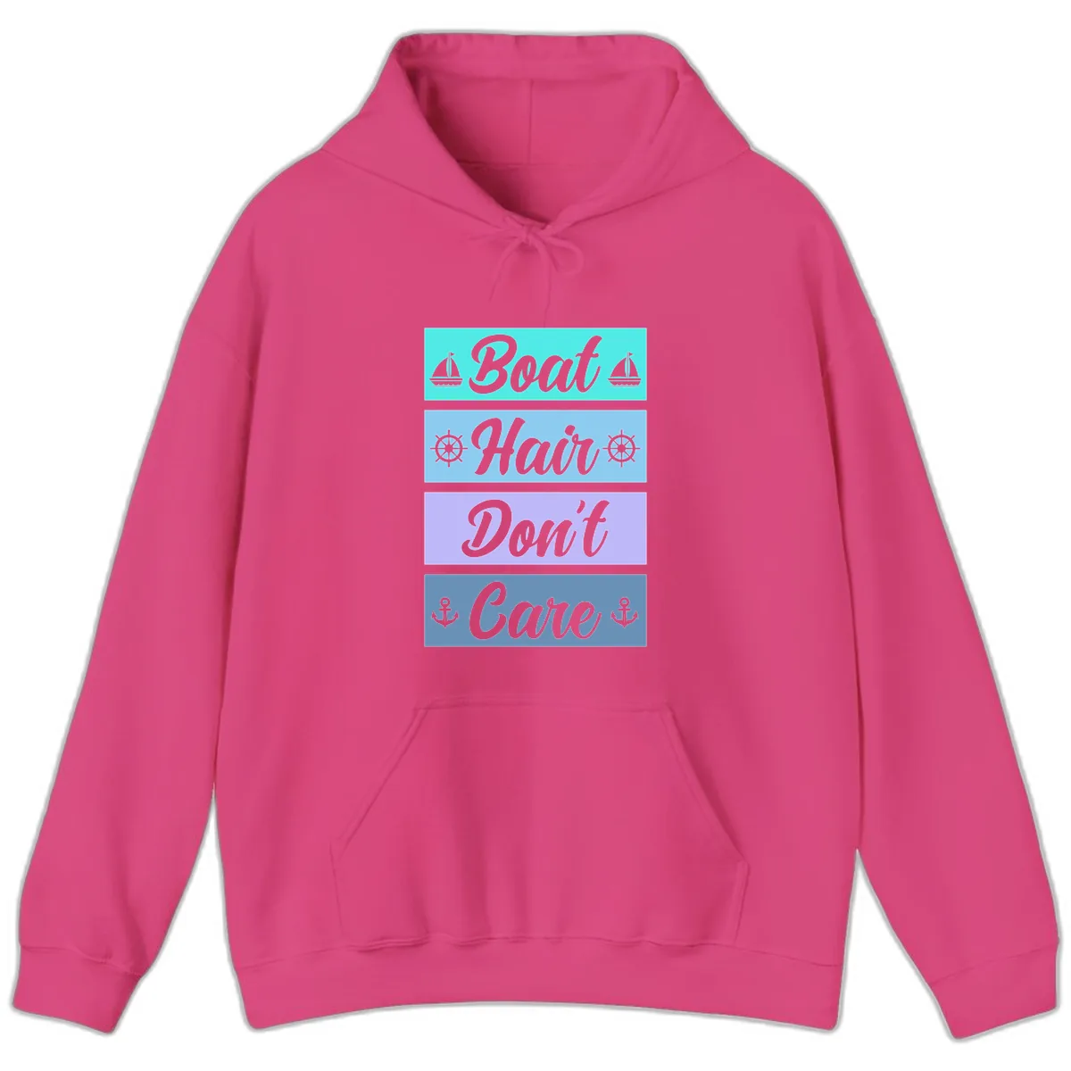 Boat Hair Don't Care Cruise Hoodie in Heliconia