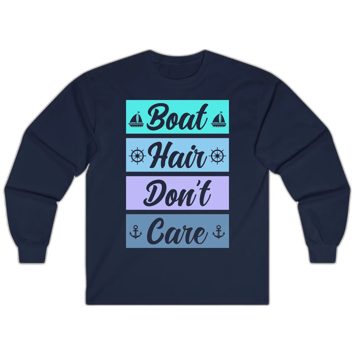 Boat Hair Don't Care Cruise Long Sleeve in Navy