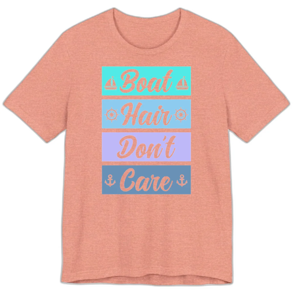 Boat Hair Don't Care Cruise Premium T-Shirt in Heather Sunset