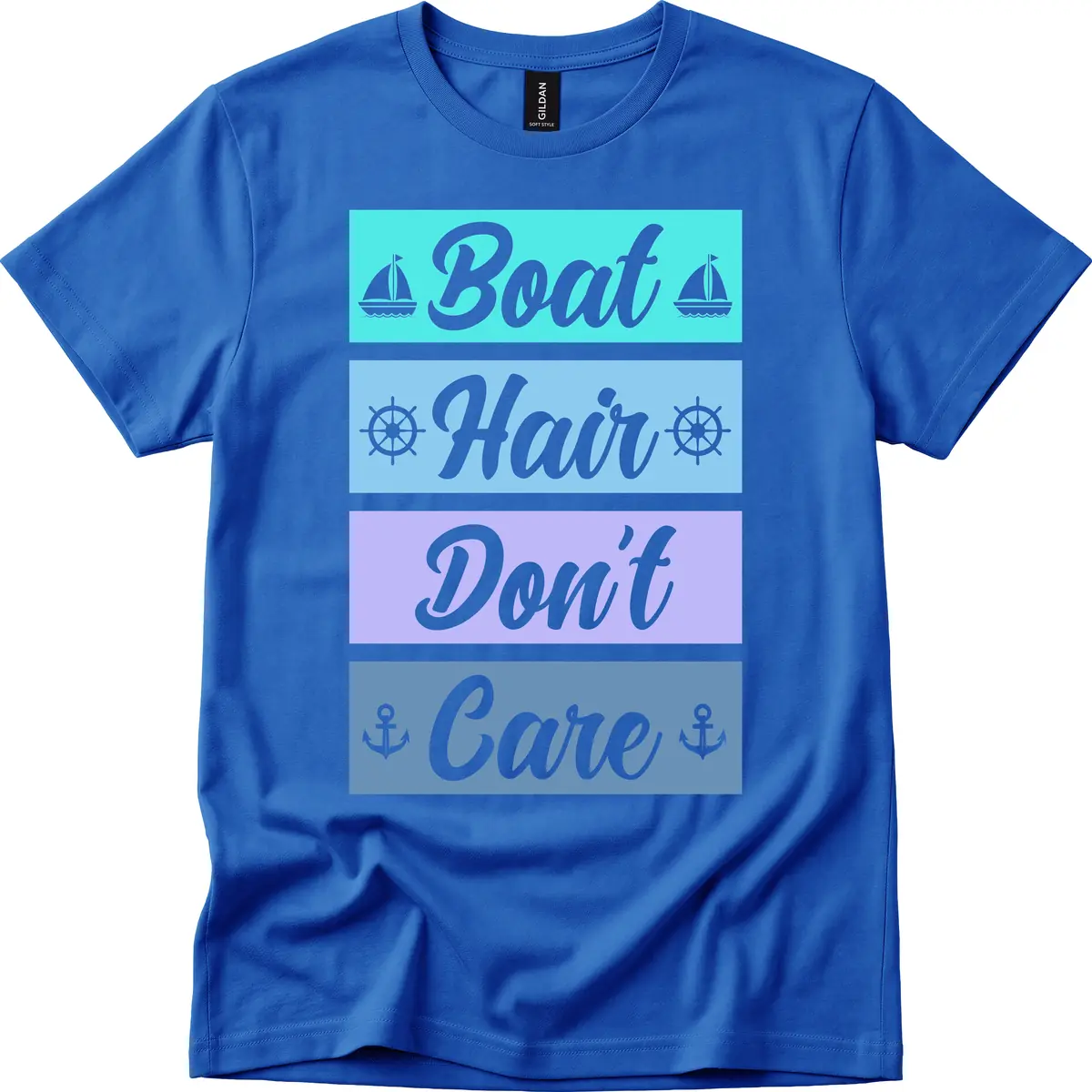 Boat Hair Don't Care Cruise T-Shirt in Royal