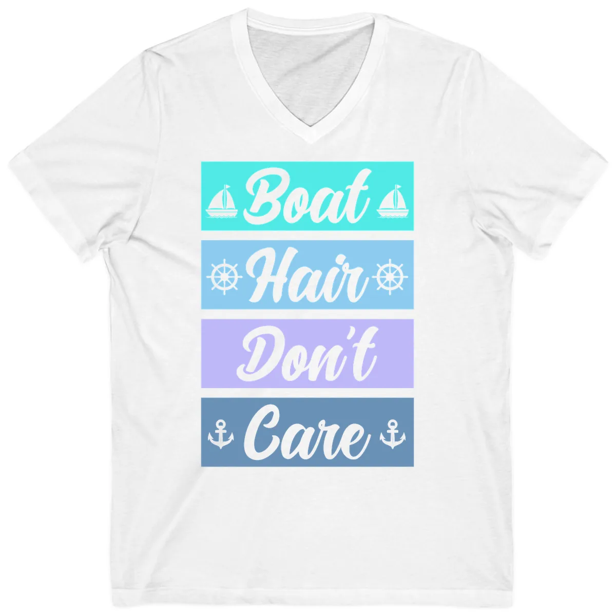 Boat Hair Don't Care Cruise V-Neck in White