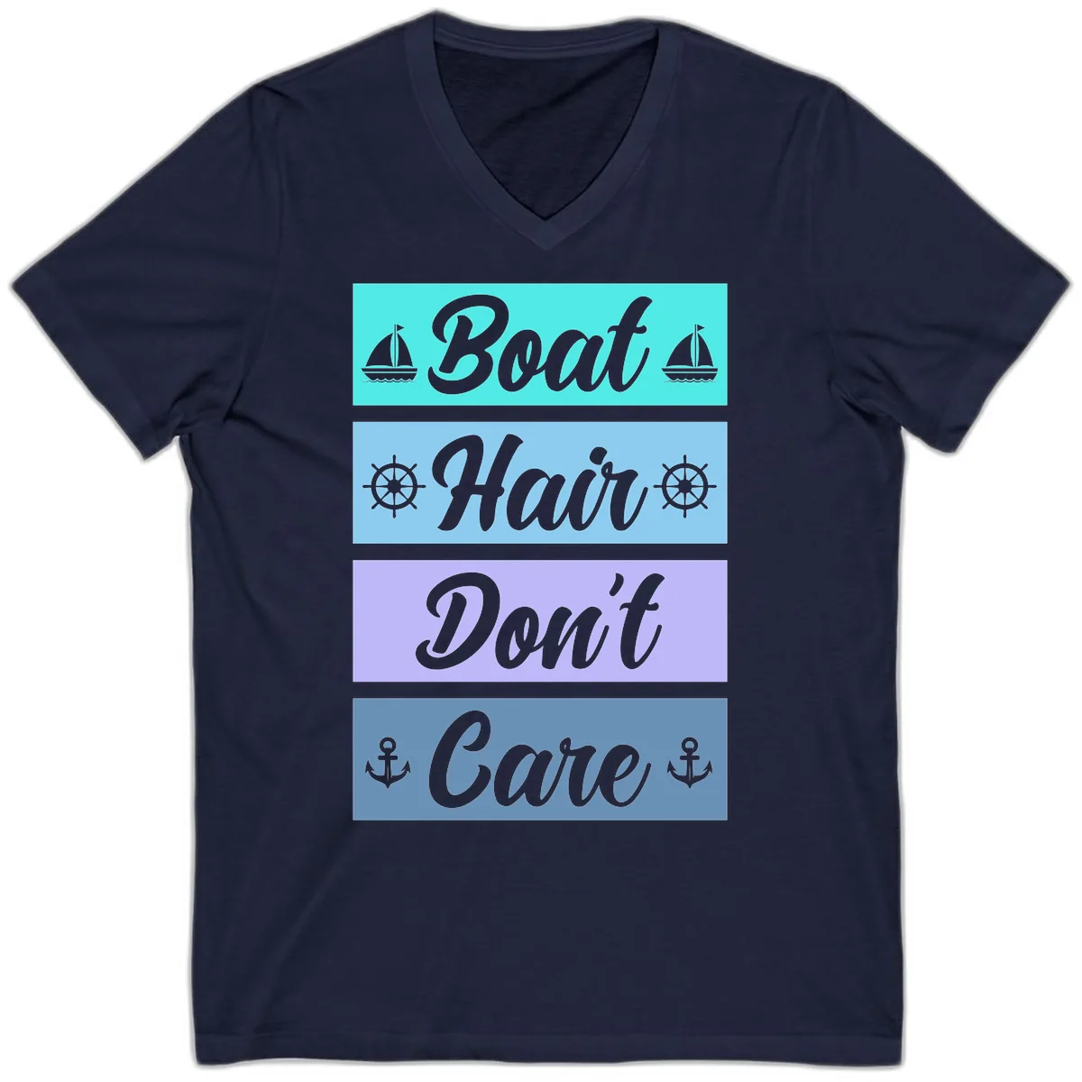 Boat Hair Don't Care Cruise V-Neck in Navy